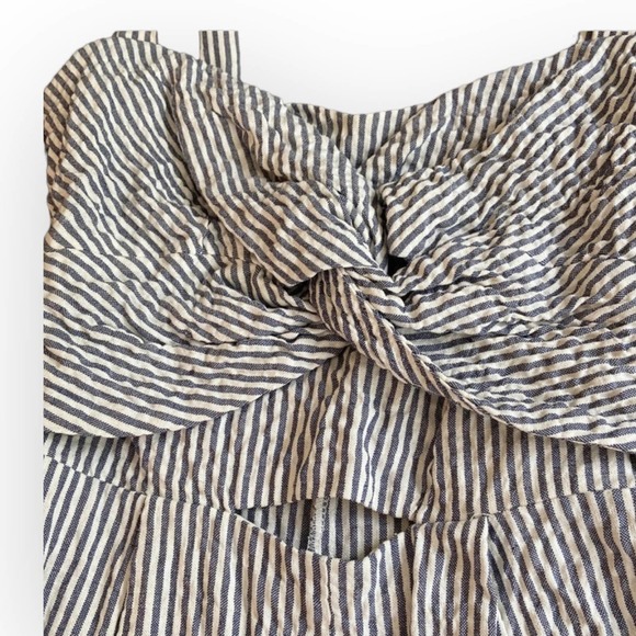 ZARA Basic Striped Jumpsuit Blue and White Size M - Picture 7 of 12